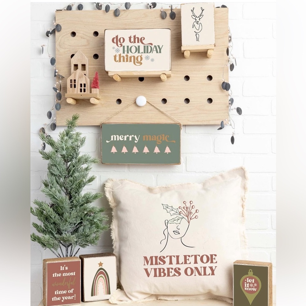 Rustic Marlon Handmade Holiday Christmas Wooden Block Decor Individual Gift